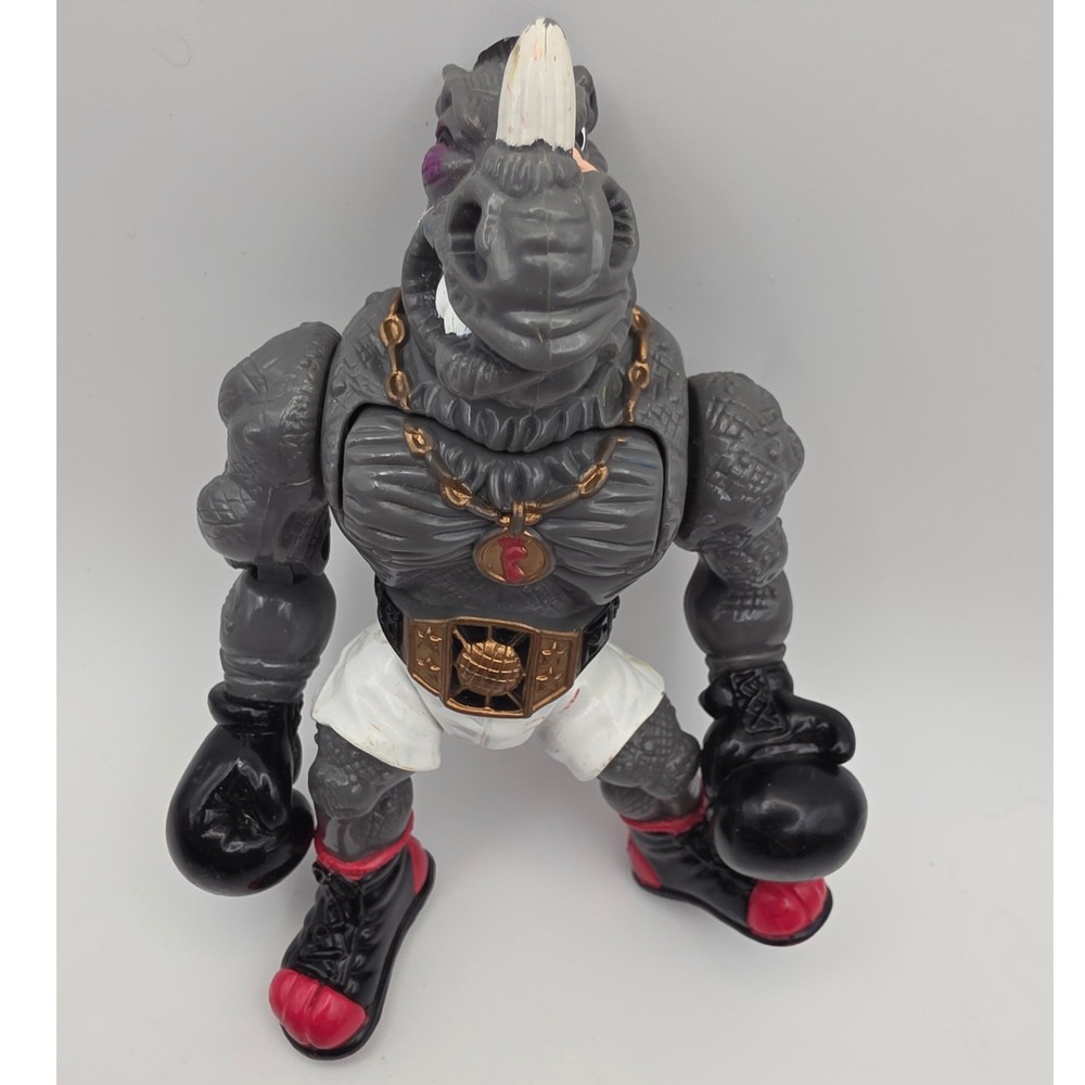 Playmates Heavyweight Rocksteady 5" Gray Fair 1992 TMNT Action Figure Incomplete